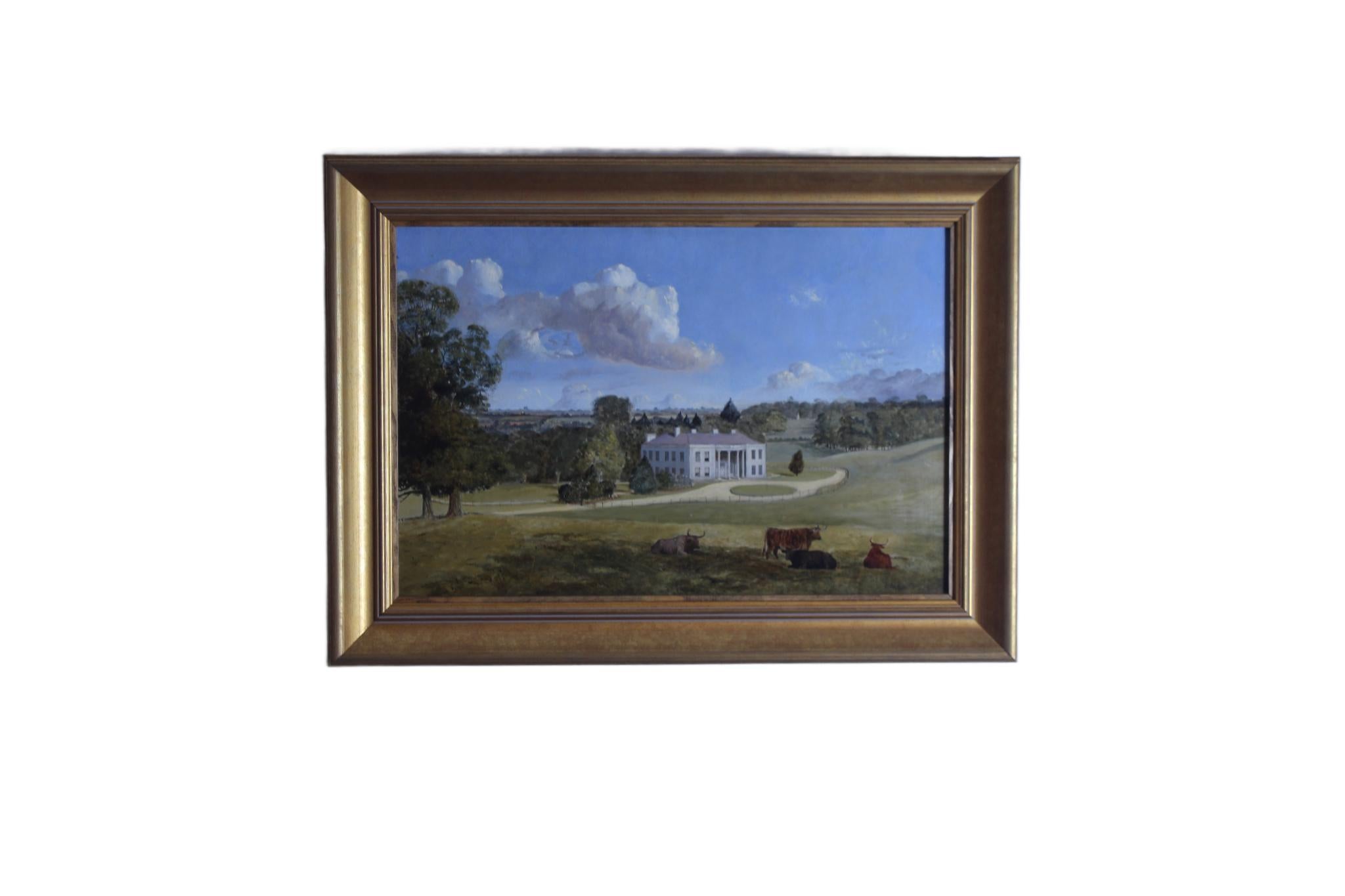 English School 19° secolo Paesaggio Casa di Campagna Pittura ad olio In condizioni buone in vendita a Seaford, GB