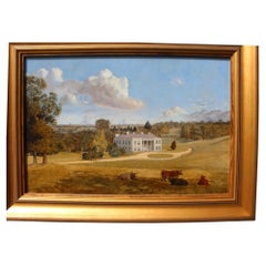 Warlies Park House Pintura de paisaje, Témpera sobre tabla, Siglo XIX