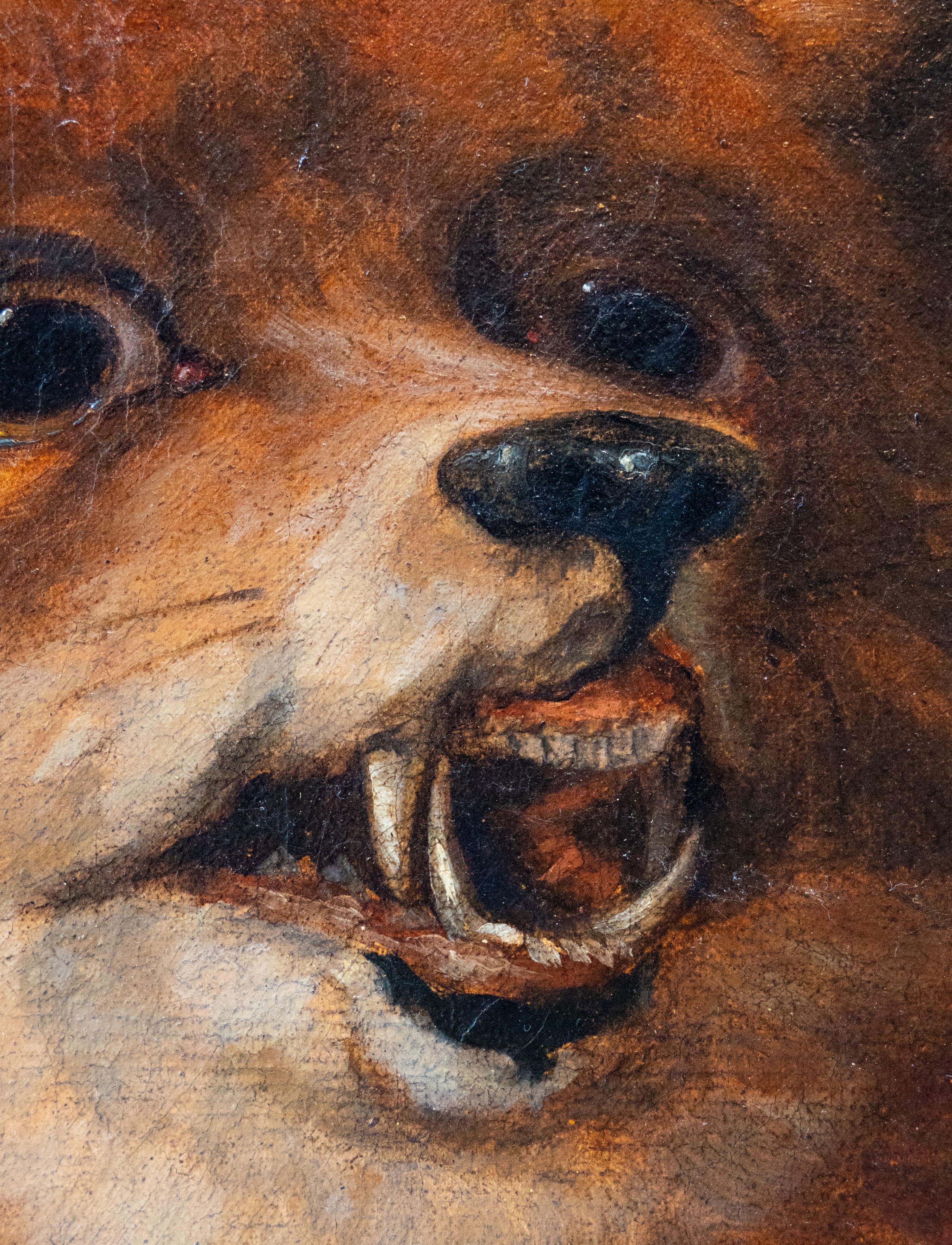 Fuchs bei der Jagd auf einen Stieglitz – Painting von English School 19th Century