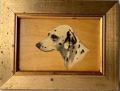 Antique Early 20th century portrait of a Dalmatian dog head study