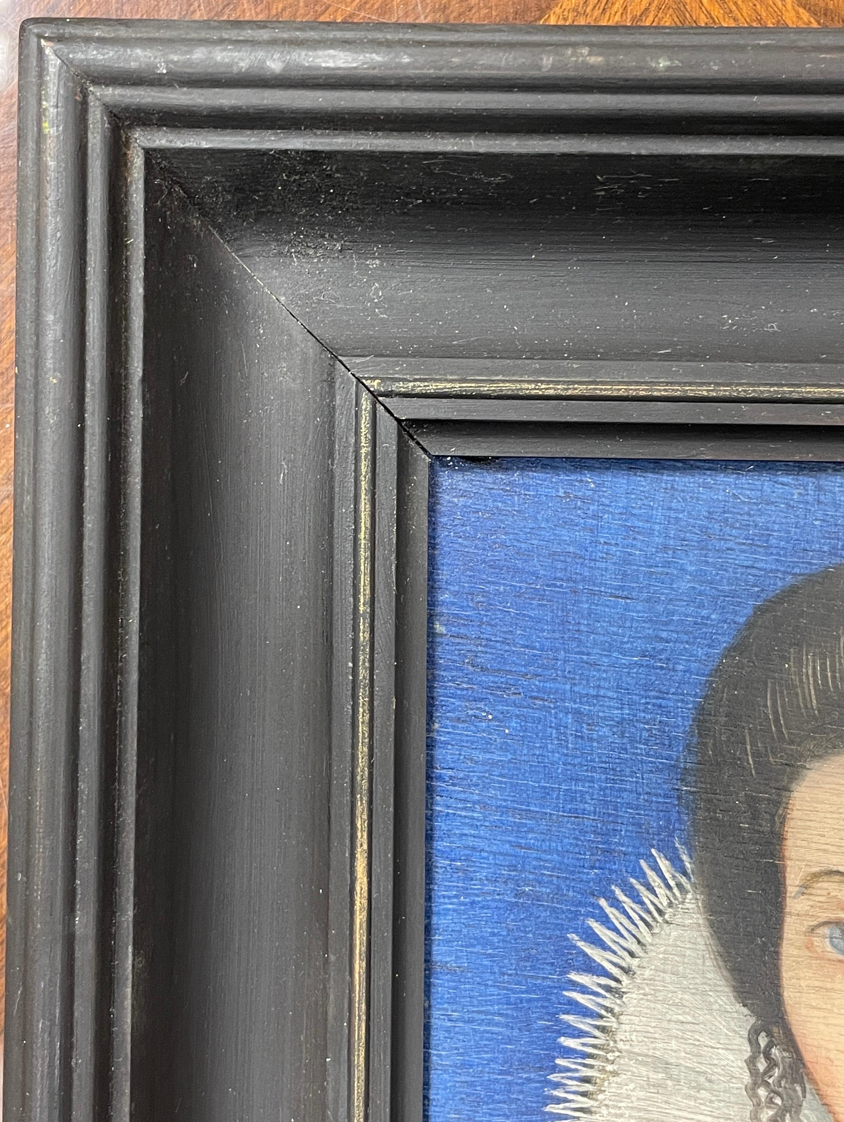 Fine English Portrait of Elizabethan Lady, framed oil painting  4