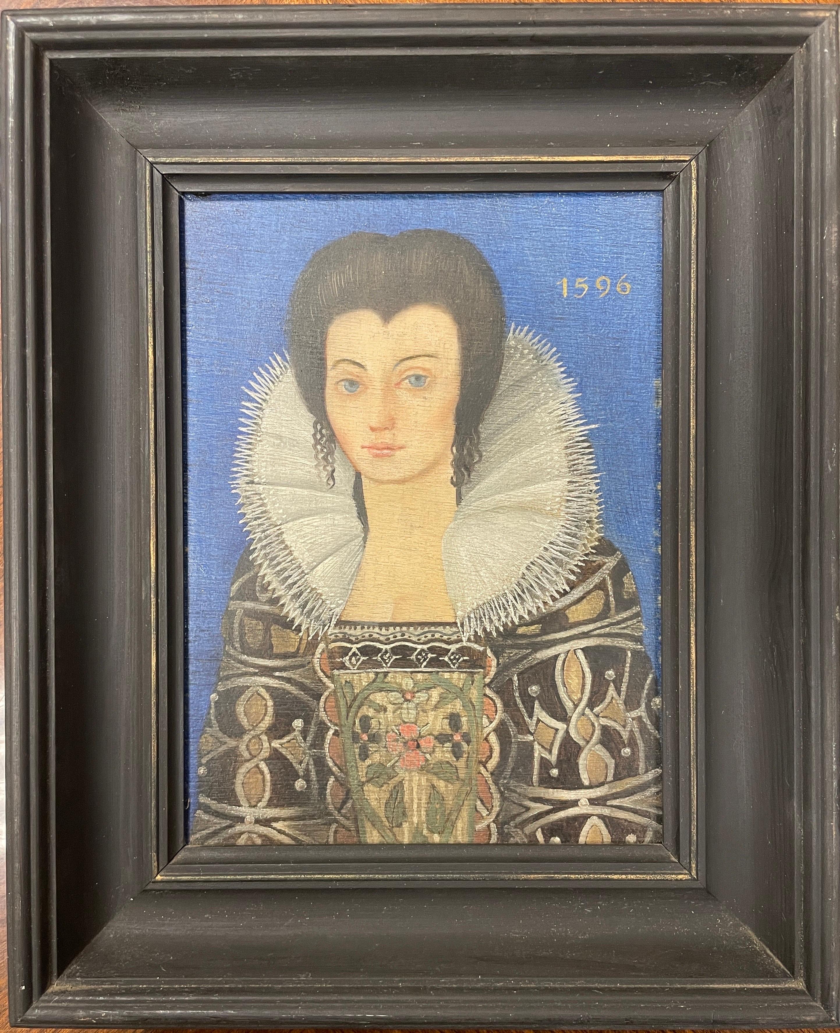 English School Figurative Painting - Fine English Portrait of Elizabethan Lady, framed oil painting 