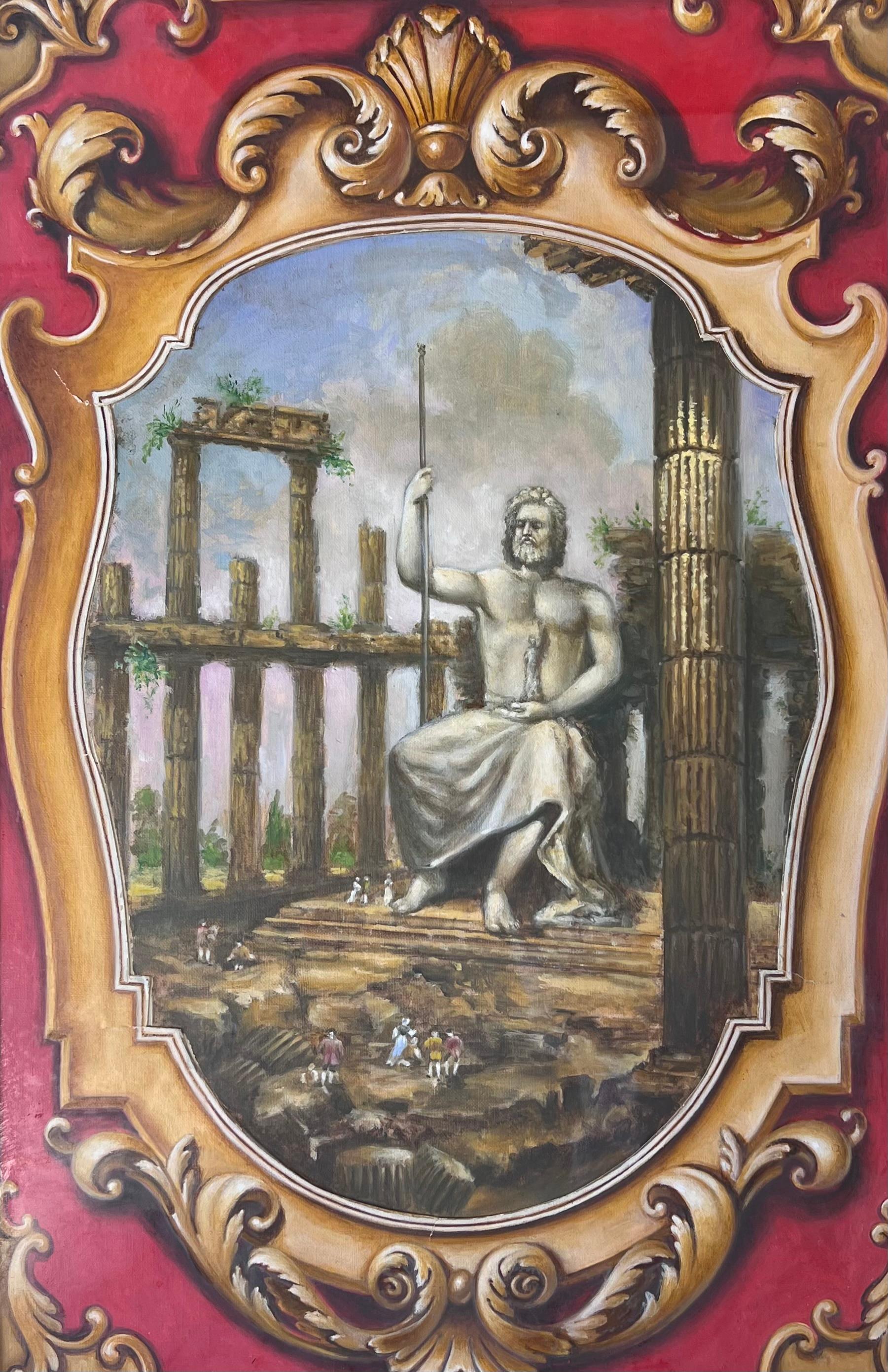 Set of 7 Original Paintings - The Seven Wonders of the Ancient World Classical For Sale 4