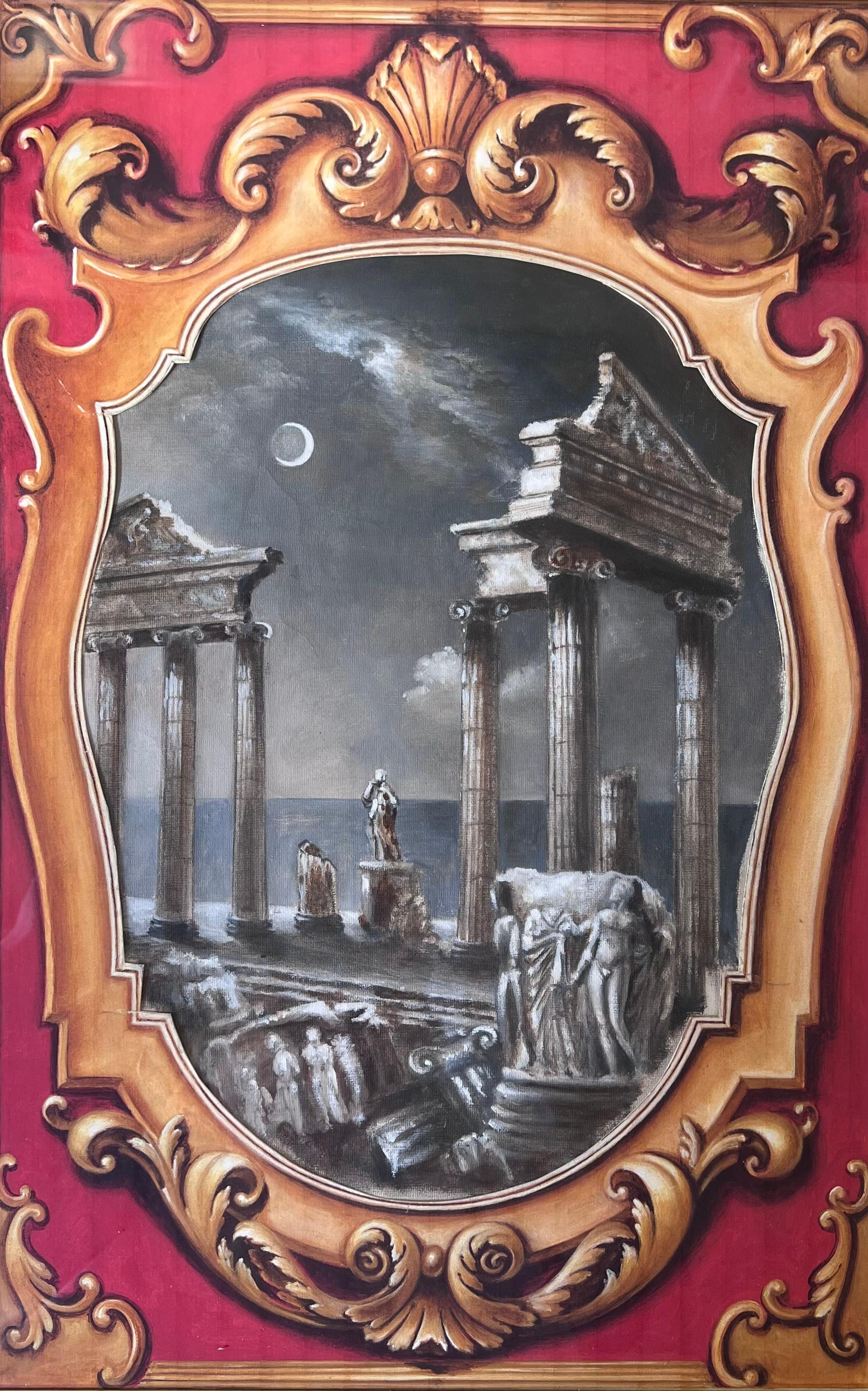 Set of 7 Original Paintings - The Seven Wonders of the Ancient World Classical For Sale 5