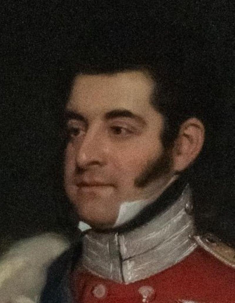 19th century portrait military officer 5th Royal Lancashire Militia, East Lancs - Painting by English School