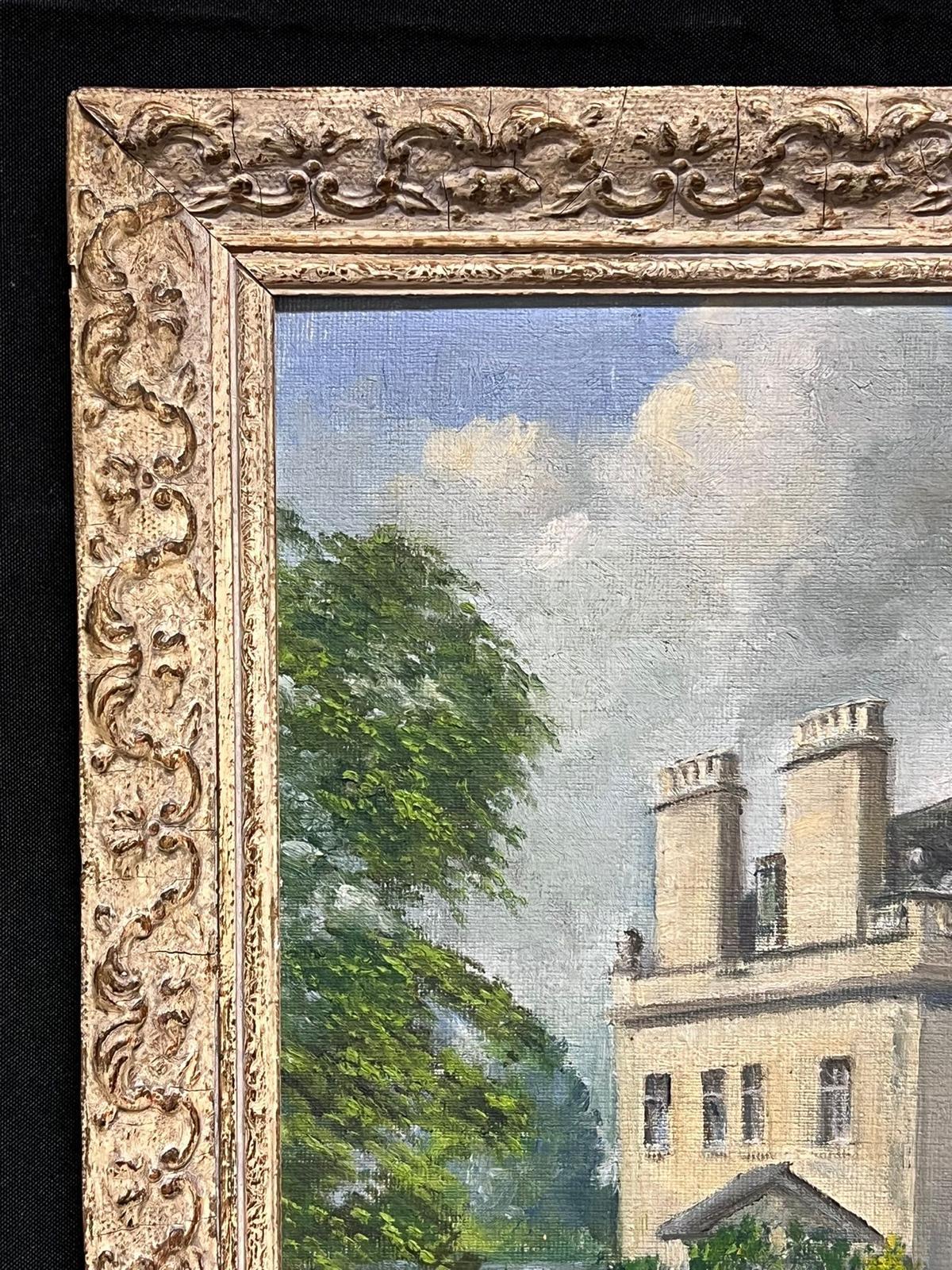Faringdon House, Oxfordshire
English School, mid 20th century 
inscribed to label verso
oil on board, framed
framed: 19 x 23 inches
provenance: private collection, England
condition: very good and sound condition