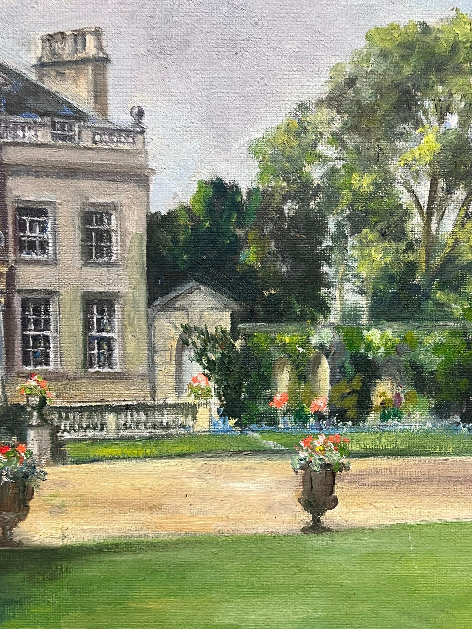 Country House Portrait Faringdon House Oxfordshire Grade 1 Listed Oil Painting For Sale 4