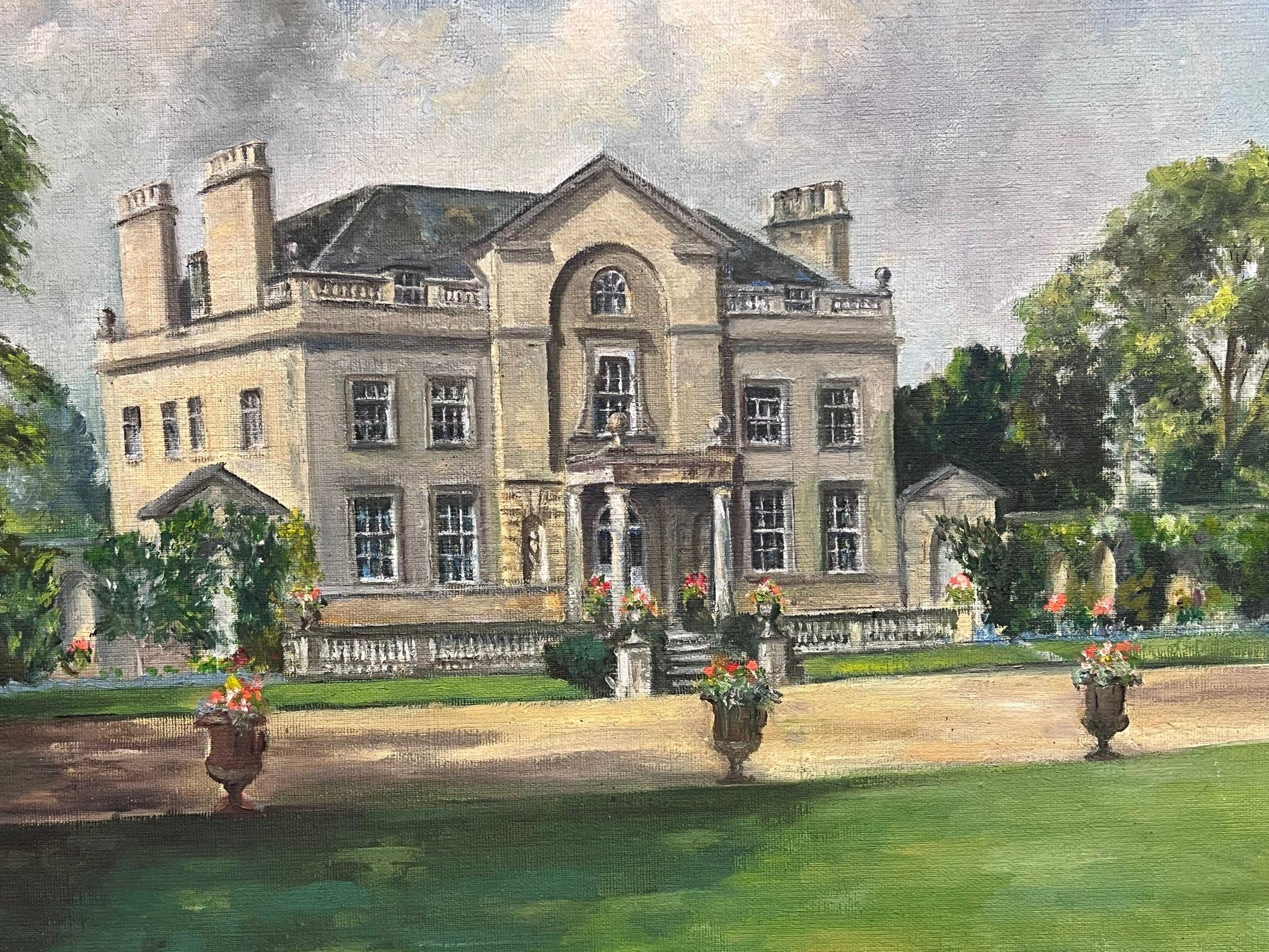 Country House Portrait Faringdon House Oxfordshire Grade 1 Listed Oil Painting For Sale 5