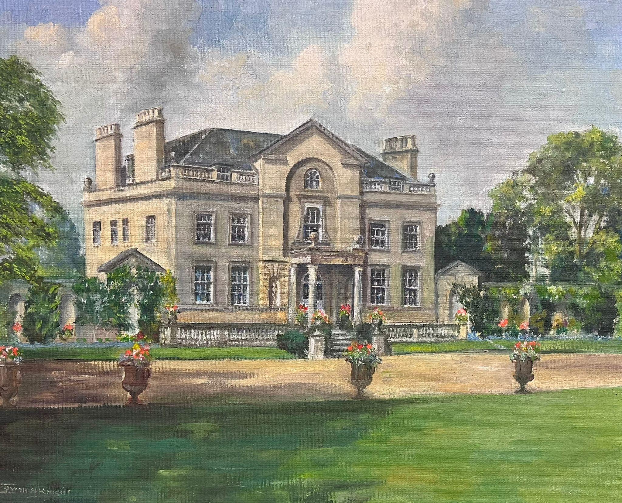 Country House Portrait Faringdon House Oxfordshire Grade 1 Listed Oil Painting For Sale 5