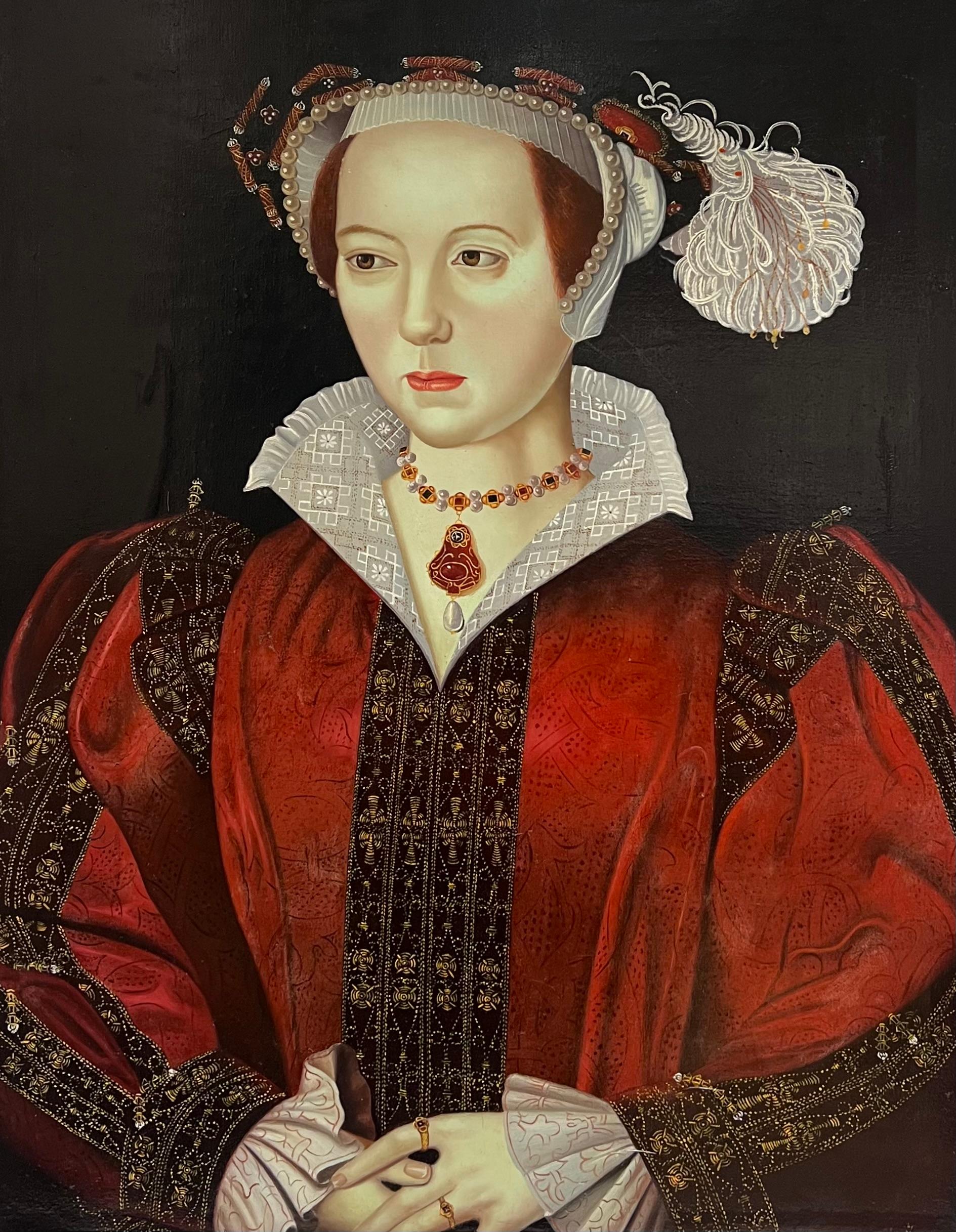 Feines britisches gerahmtes Ölgemälde von Catherine Parr Henry VIII.'s Wife, gerahmtes Porträt – Painting von English School
