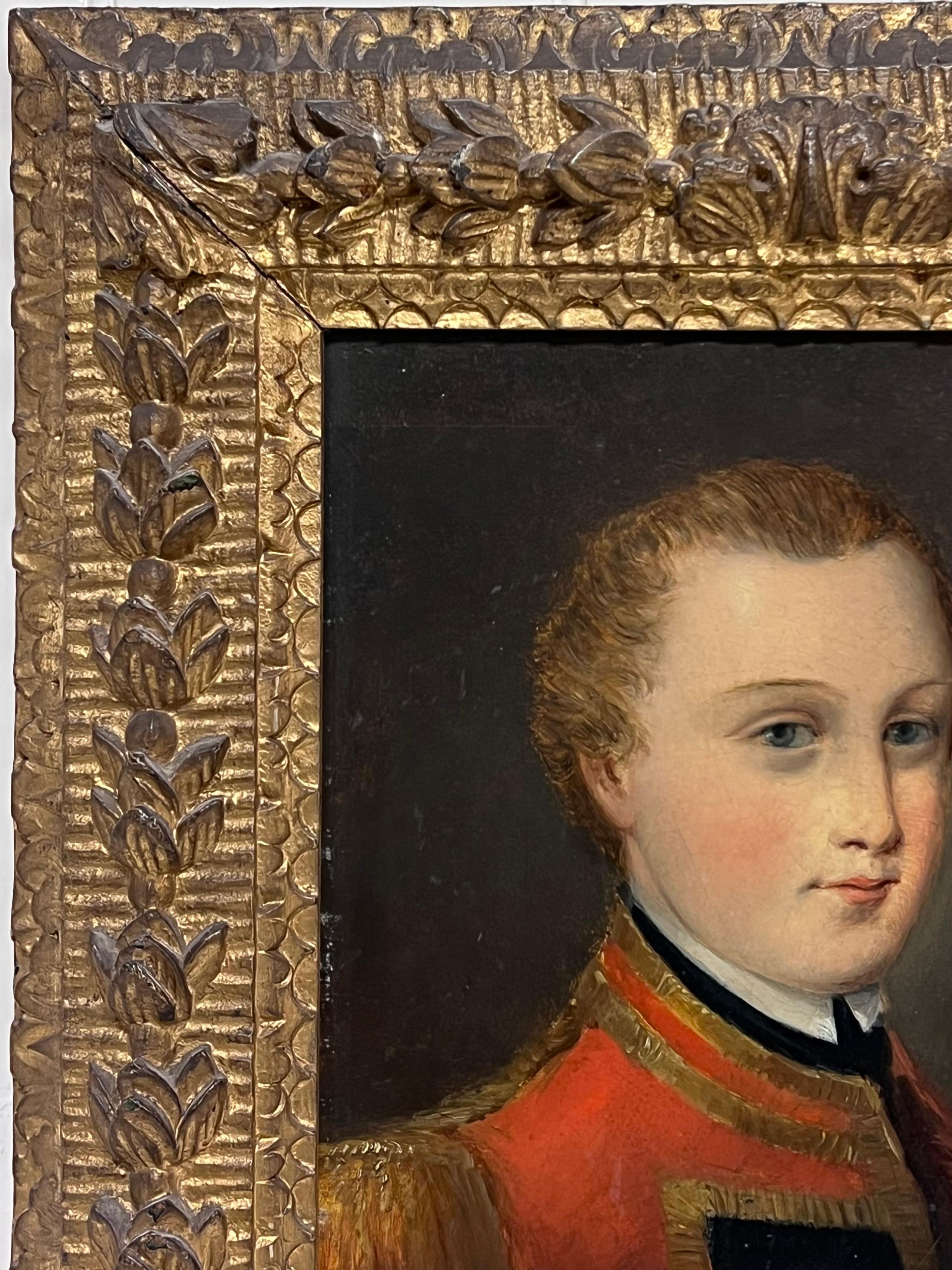 Antikes englisches Ölgemälde, Porträt eines jungen britischen Armeeoffiziers, feiner Rahmen (Englische Schule), Painting, von English School
