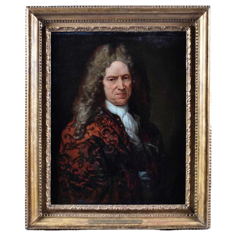 English School by Thomas Hudson 18th Century Portrait Lord Churchill of England For Sale