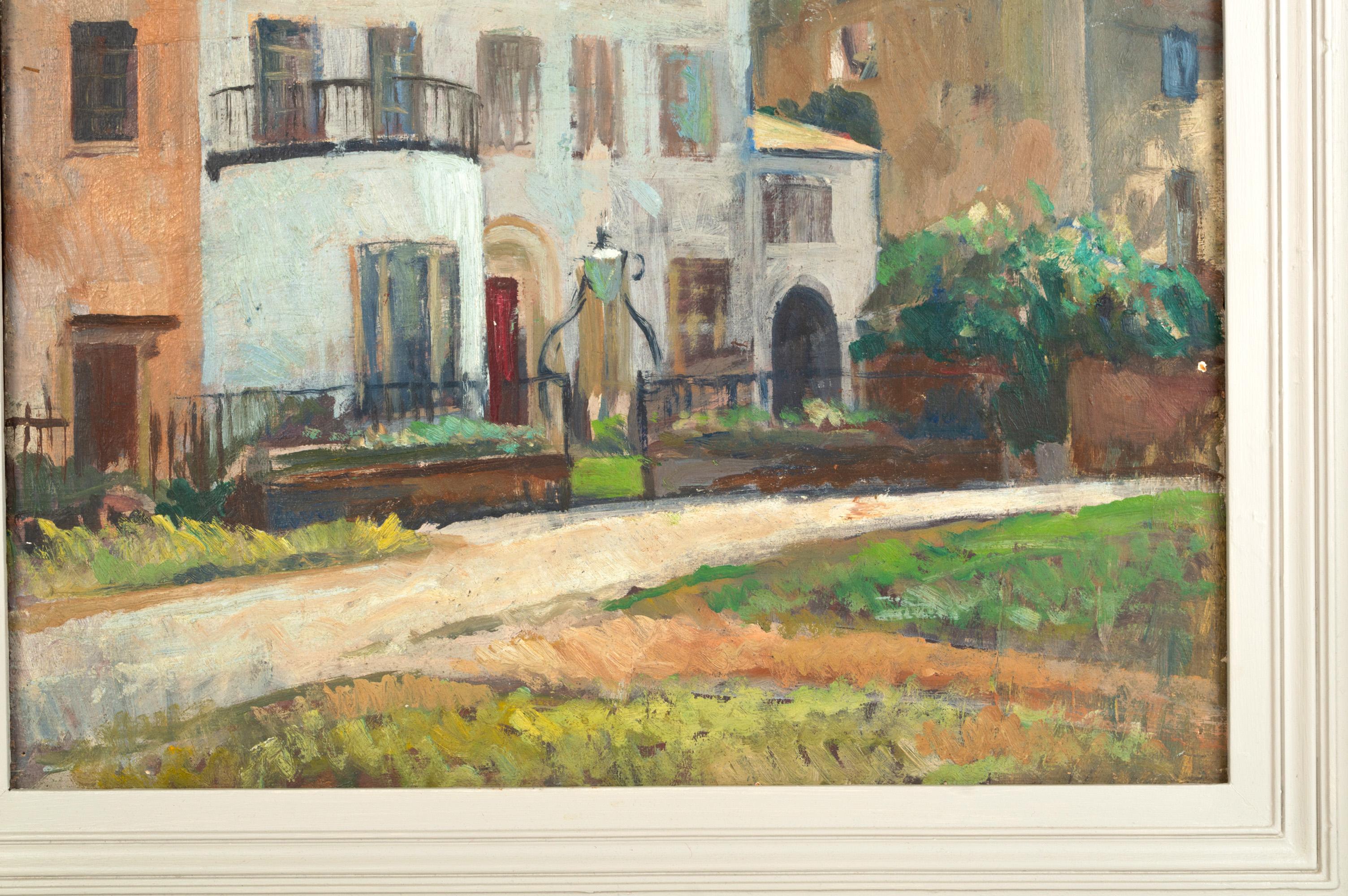 Englischer Schulimpressionist Öl auf Karton 'House On The Green' C.1950 
Vorzeichenlos
Gerahmt
In sehr gutem, altersgerechtem Zustand
Provenienz: Private London Collection'S.

