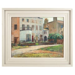 English School Impressionist Oil on Board 'House On The Green', C.1950