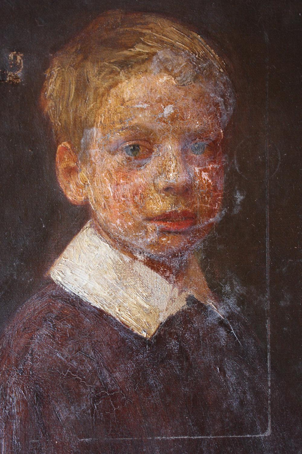 English School Oil on Canvas Portrait of Ronald C. Pilsbury by Harry C. Pilsbury 6