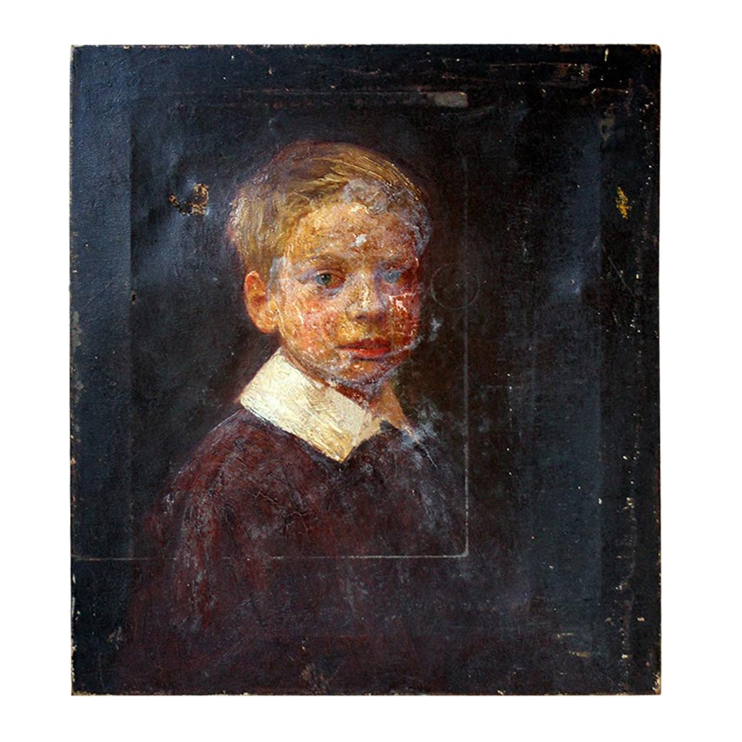 English School Oil on Canvas Portrait of Ronald C. Pilsbury by Harry C. Pilsbury