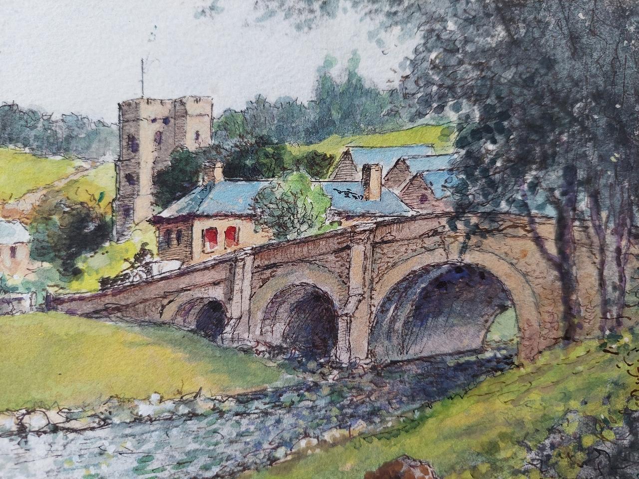 19th Century Traditional English Painting of an Artist Sketching in Yorkshire For Sale 3