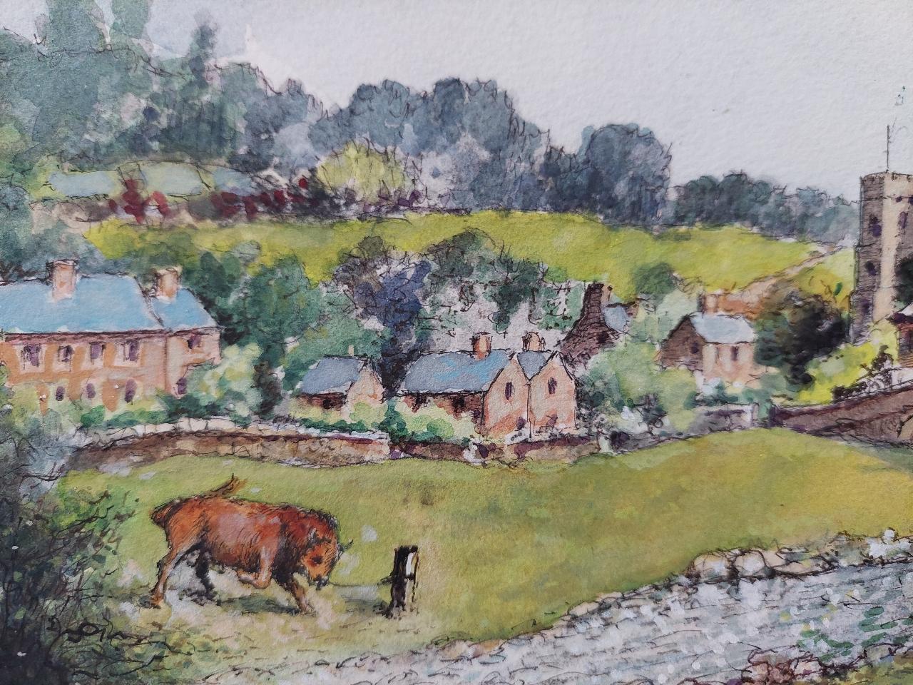 19th Century Traditional English Painting of an Artist Sketching in Yorkshire For Sale 5