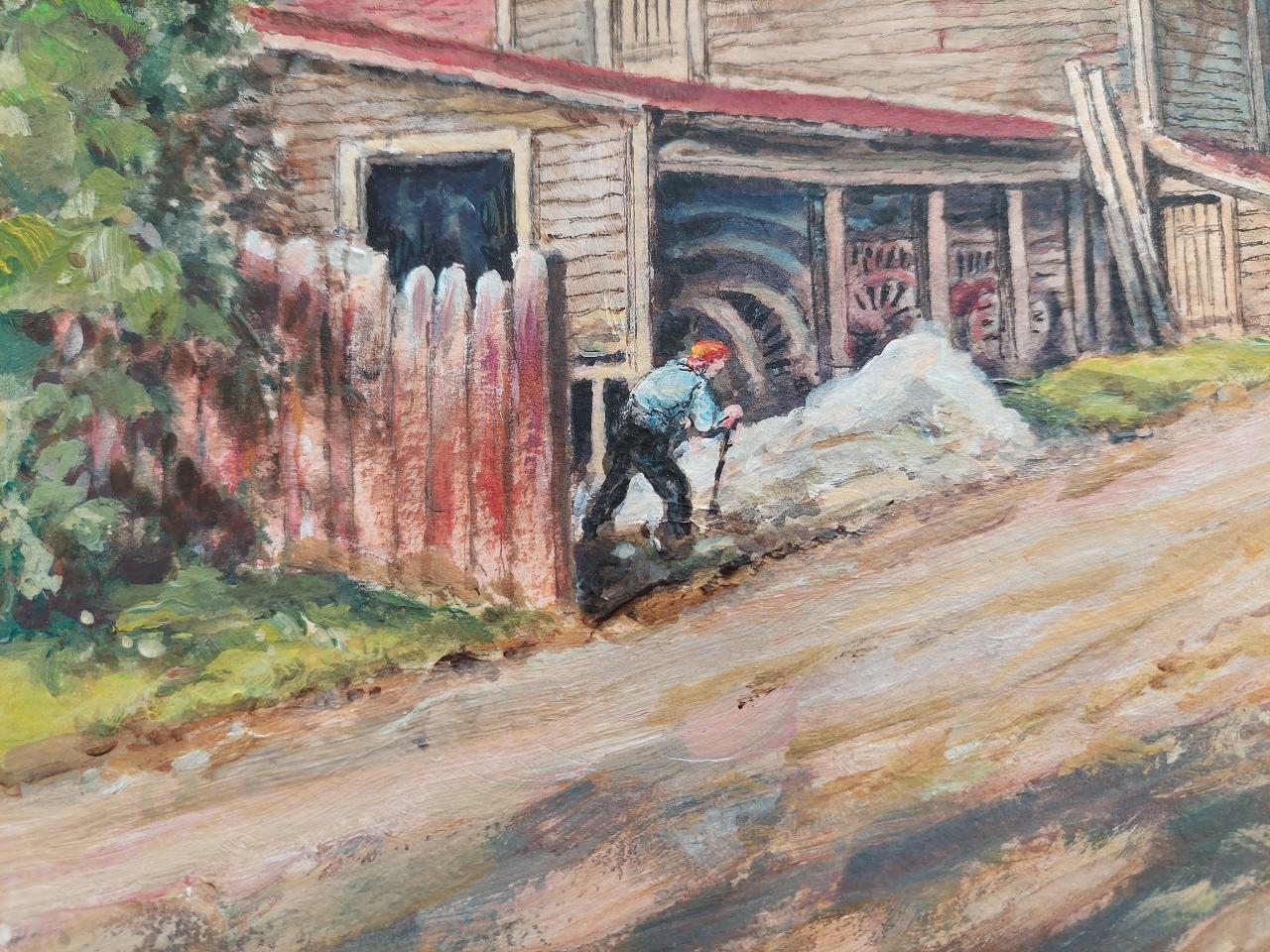20th Century Traditional English Painting a Farm in Claygate, Surrey For Sale 2