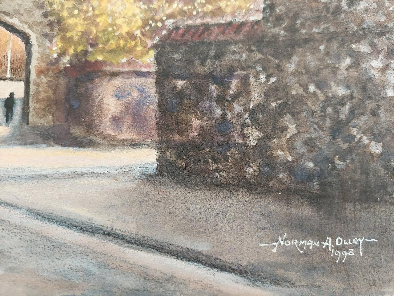 Pintura tradicional inglesa del siglo XX Puerta del Priorato de la Catedral de Rochester, Kent en venta 4