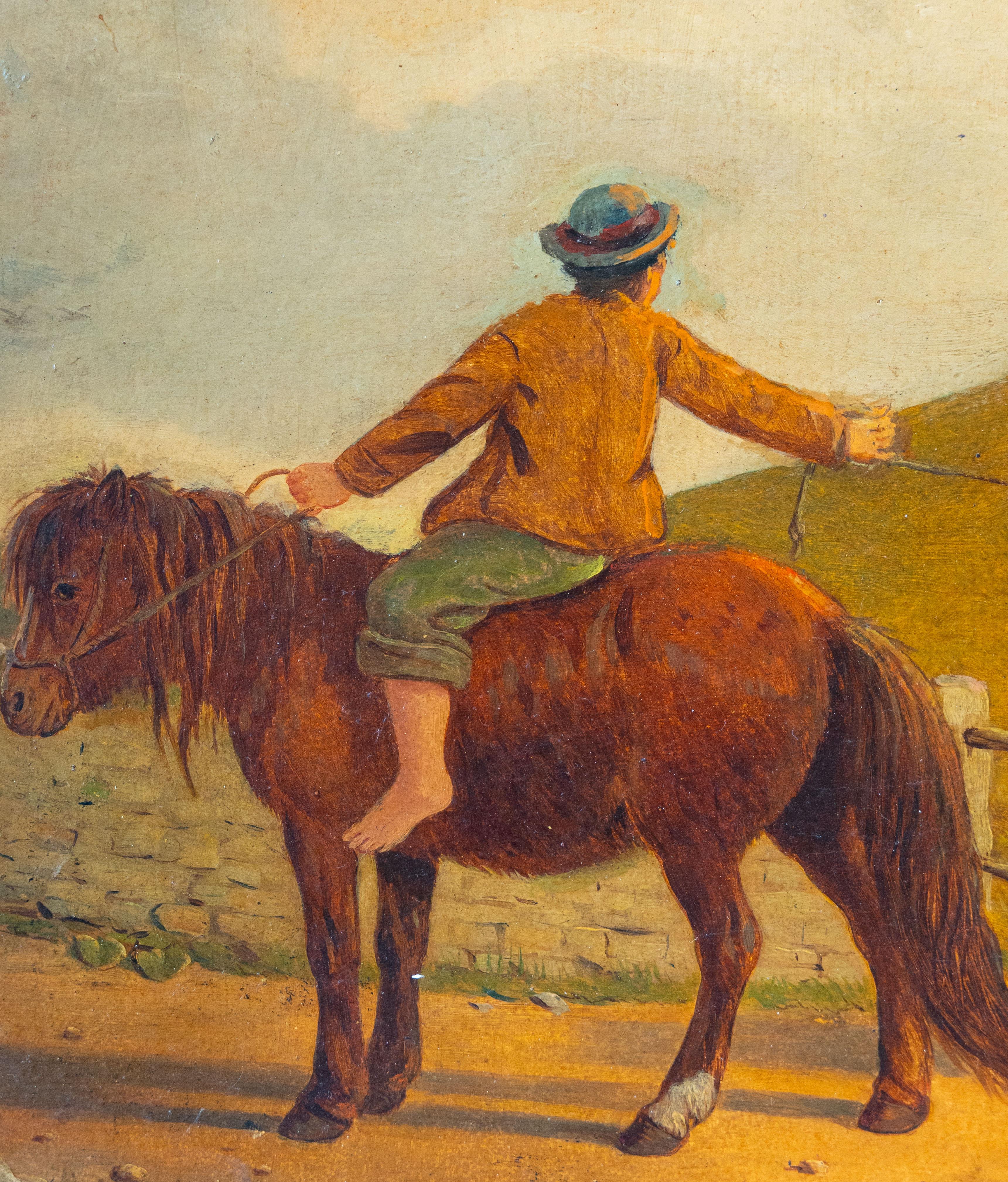 Ziehen des Ponys – Painting von English  School