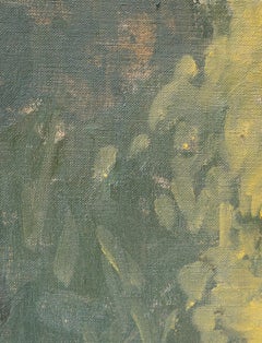 Mid-20th Century English School Oil Painting of Trees on Canvas