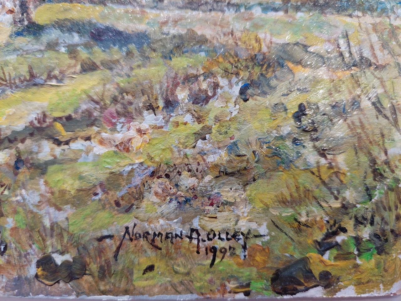 Traditional English Painting Boys Fishing near Upnor in Kent For Sale 3
