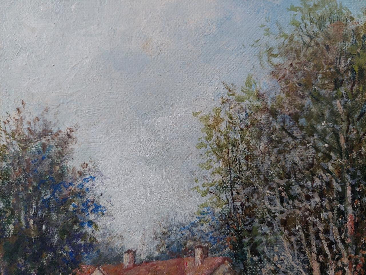 Traditional English Painting Church at Weston Green, Thames Ditton, Surrey For Sale 1