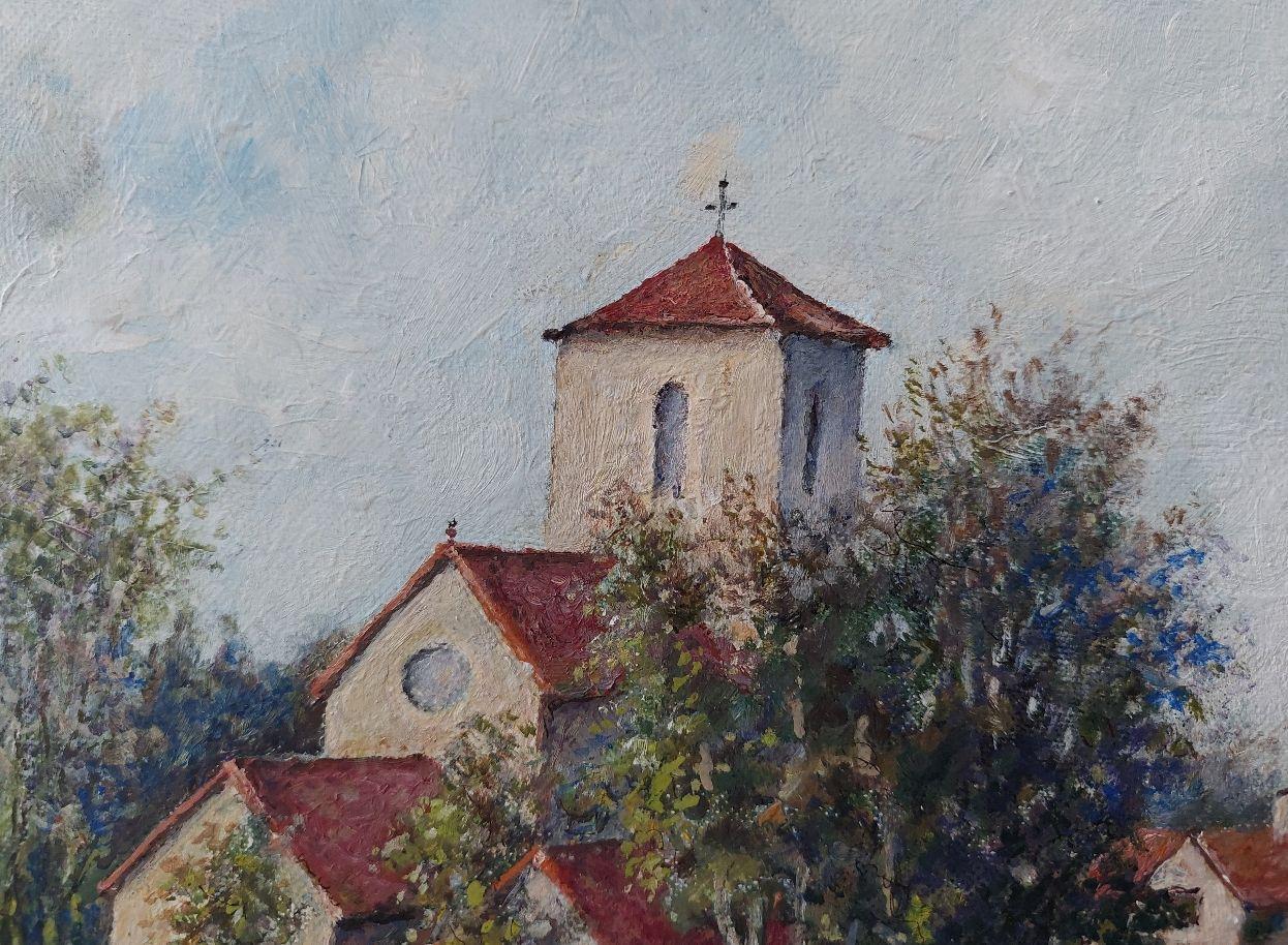Traditional English Painting Church at Weston Green, Thames Ditton, Surrey For Sale 2