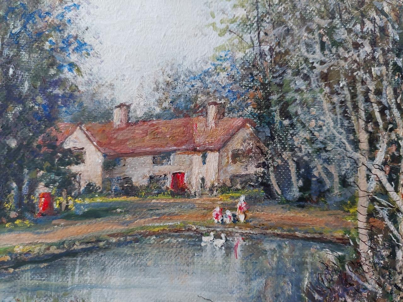 Traditional English Painting Church at Weston Green, Thames Ditton, Surrey For Sale 5