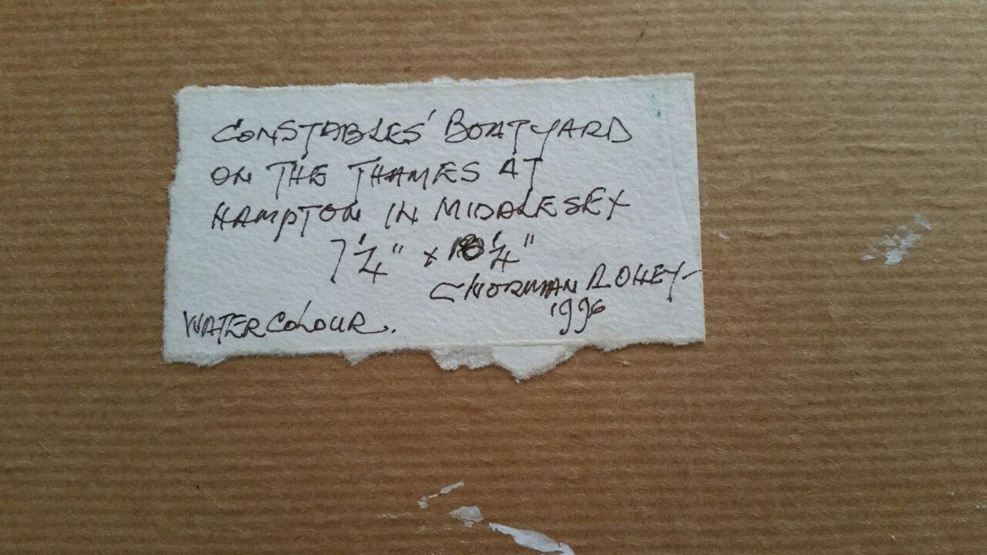 Traditional English Painting Constables Boatyard Thames Hampton, England For Sale 3