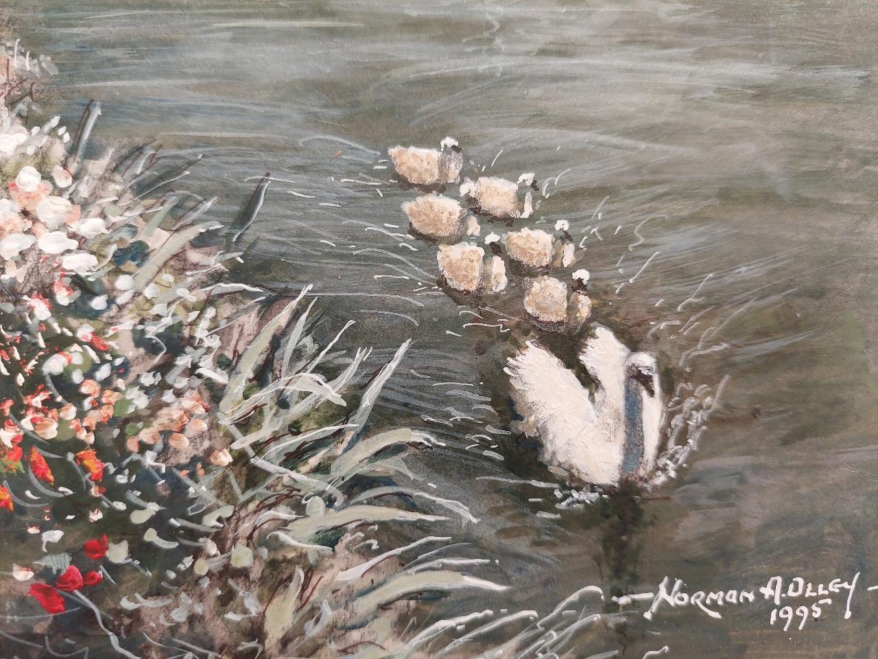 Traditional English Painting Cottage by the River Thames Near London For Sale 4