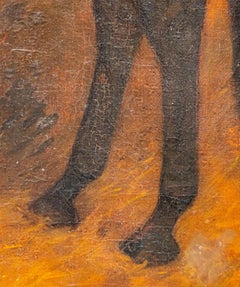 traditional English painting Horse in a stable