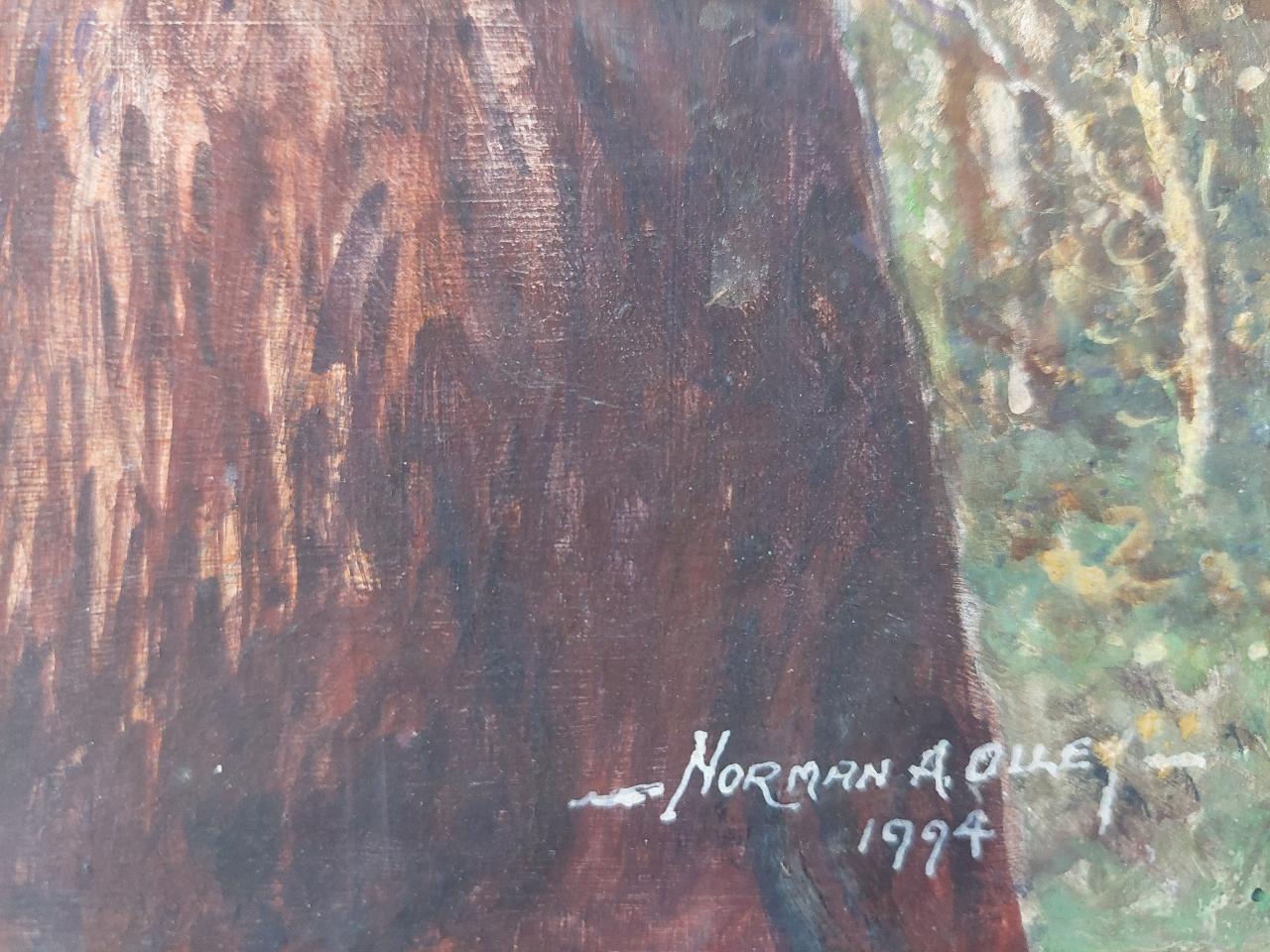 Traditional English Painting Portrait of Girl with Auburn Hair in Surrey England For Sale 2