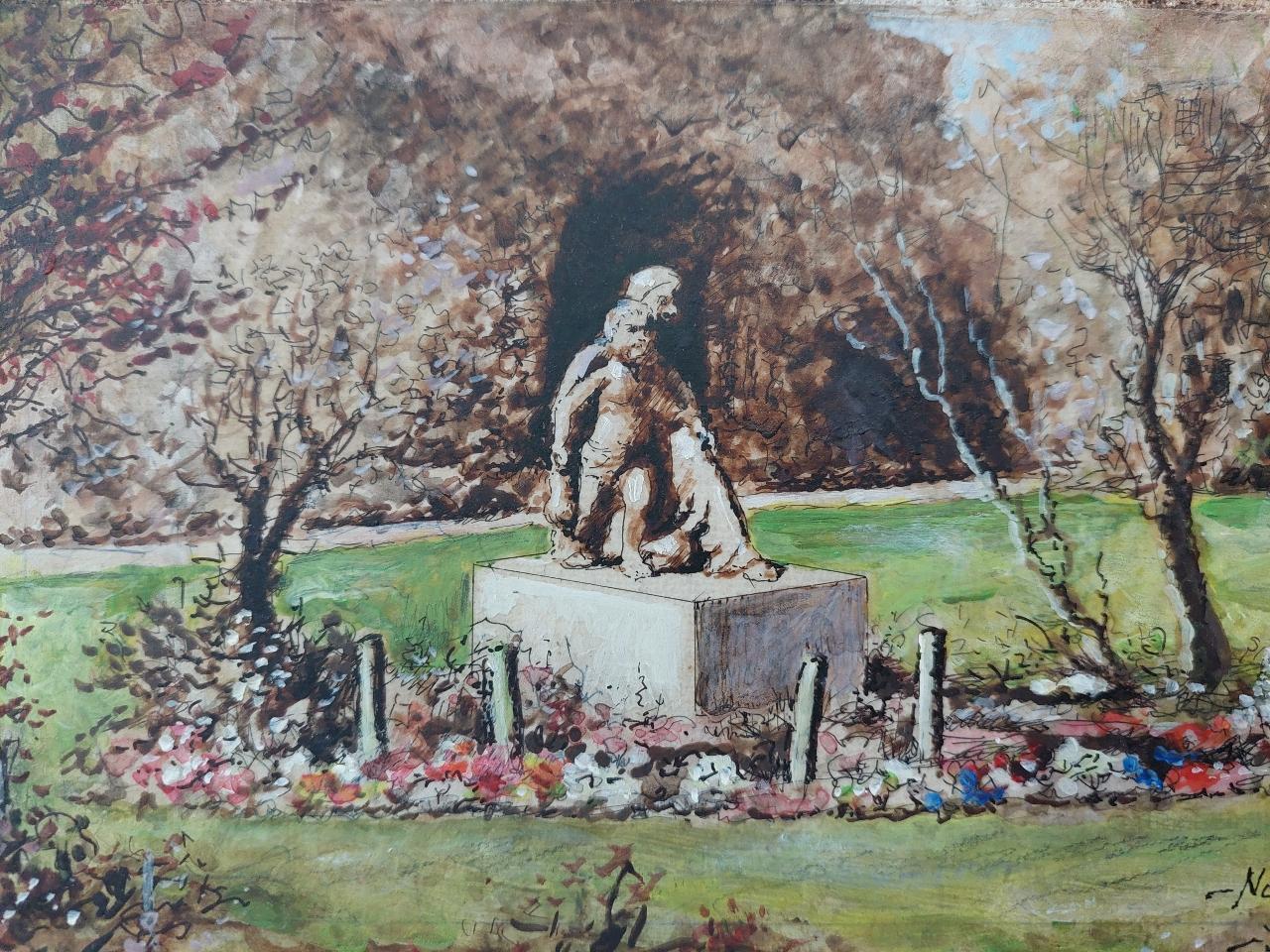 Traditional English Painting Statue of Mary and Christ, Rochester, Kent For Sale 1