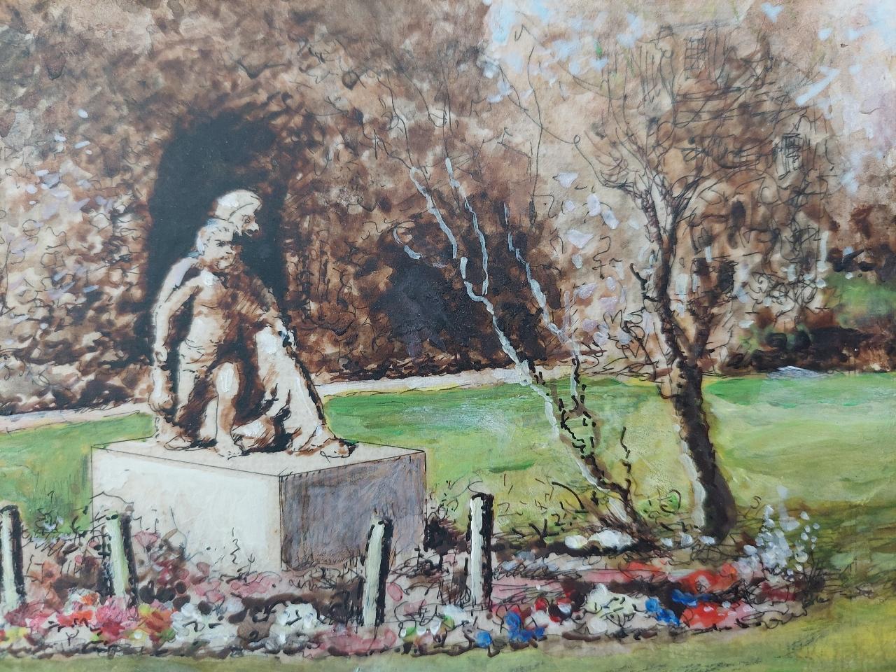 Traditional English Painting Statue of Mary and Christ, Rochester, Kent For Sale 4