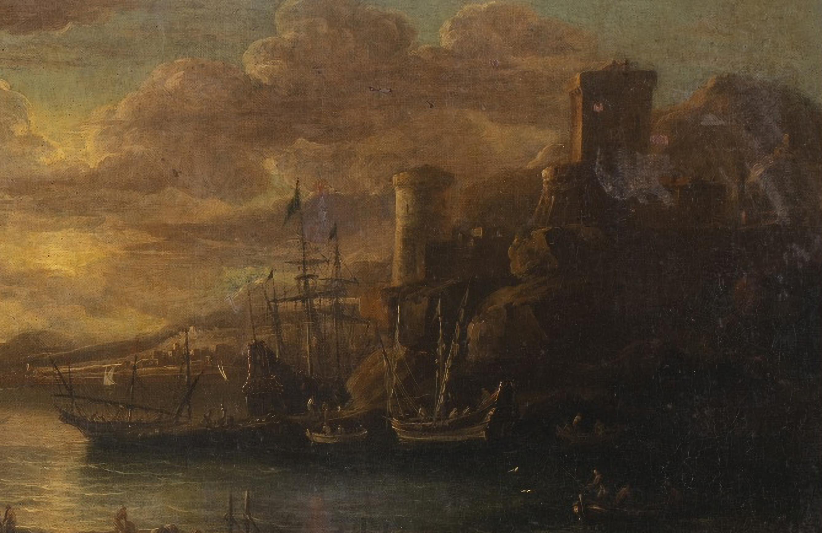 ENGLISH SCHOOL  „Sea Port“ aus dem 18. Jahrhundert (Barock) im Angebot