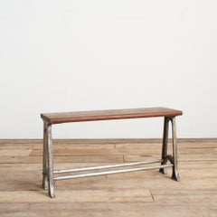 English School Vintage Locker Room Hallway Storage Bench