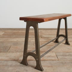 English School Vintage Locker Room Hallway Storage Bench