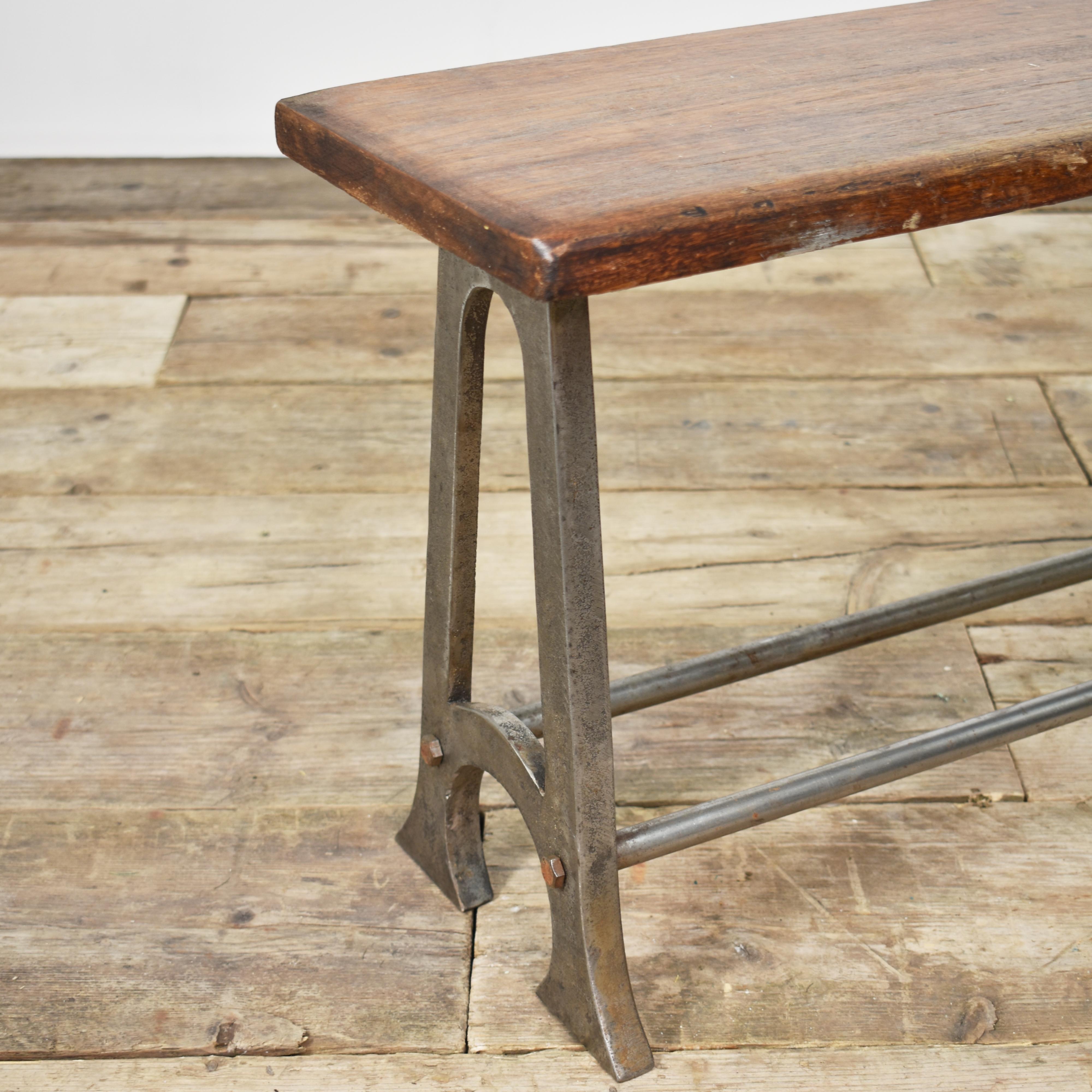 Forged English School Vintage Locker Room Hallway Storage Bench
