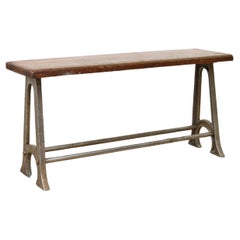 English School Vintage Locker Room Hallway Storage Bench