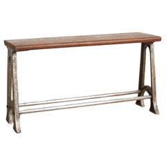 English School Vintage Locker Room Hallway Storage Bench