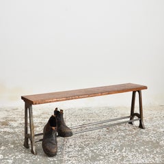 English School Vintage Locker Room Storage Bench