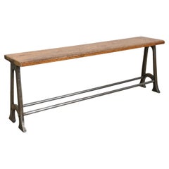 English School Vintage Locker Room Storage Bench