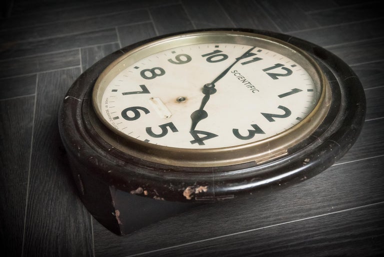 English Scientific Wall Clock For Sale at 1stDibs