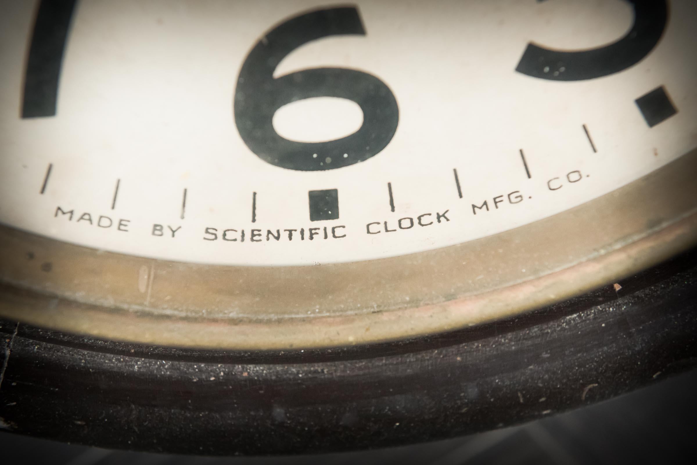 Metal English Scientific Wall Clock For Sale