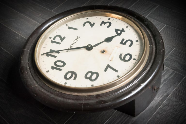 English Scientific Wall Clock For Sale at 1stDibs