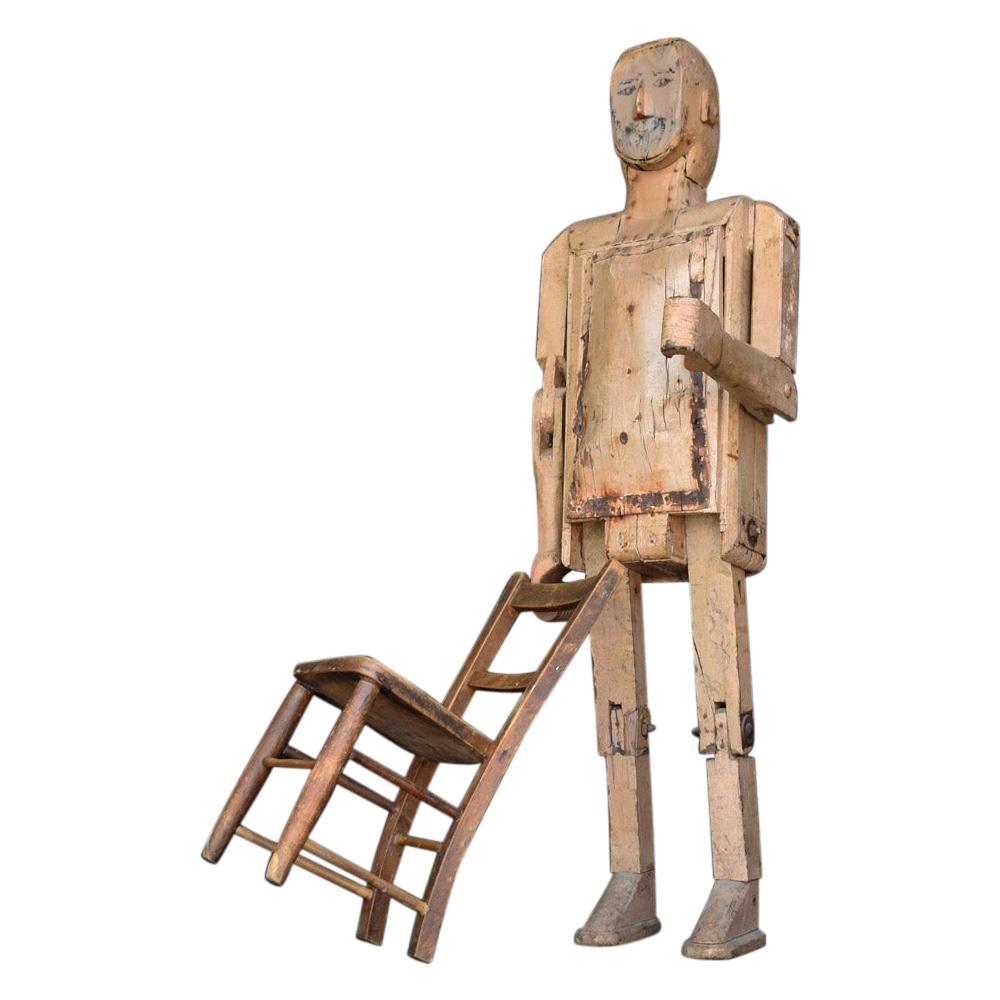 English Scratch Built Life-Size Robot Folk Art Man