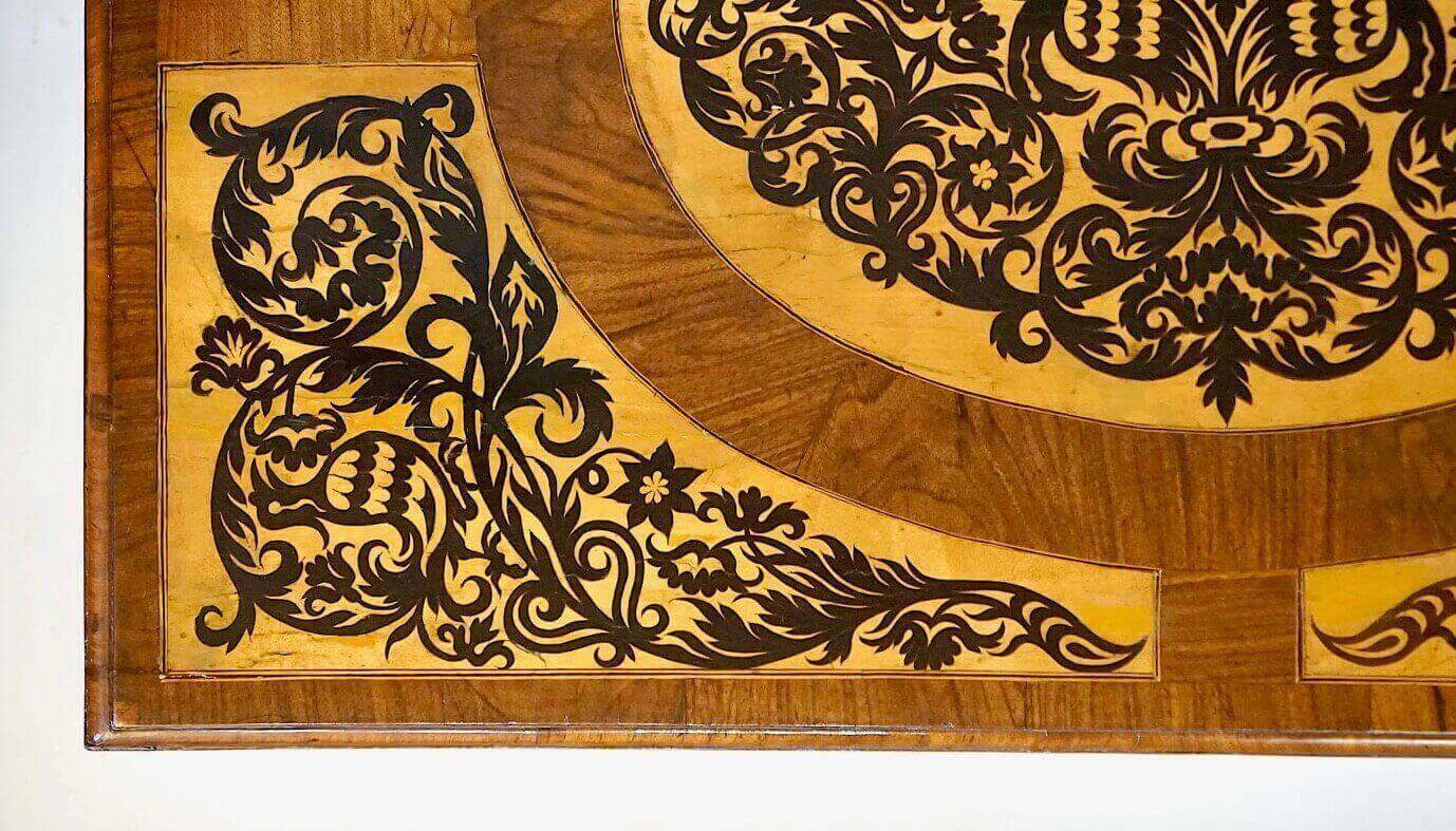 18th Century English Seaweed Marquetry Bureau Table or Desk with Royal Provenance, circa 1735