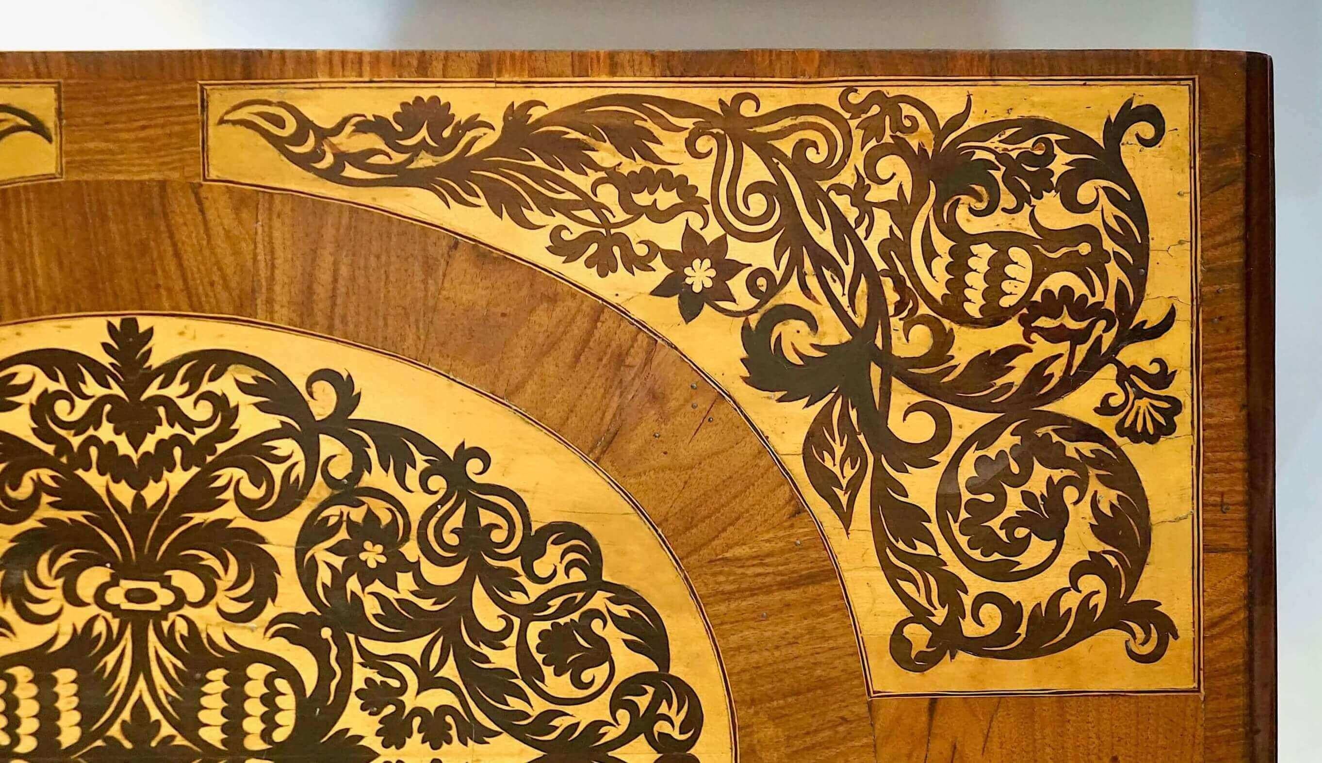 Ebony English Seaweed Marquetry Bureau Table or Desk with Royal Provenance, circa 1735